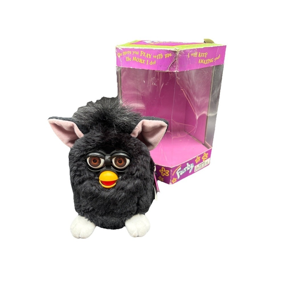 Tiger Electronics Furby Vintage 1998 Raven Black Brown Eyes Original Box‎